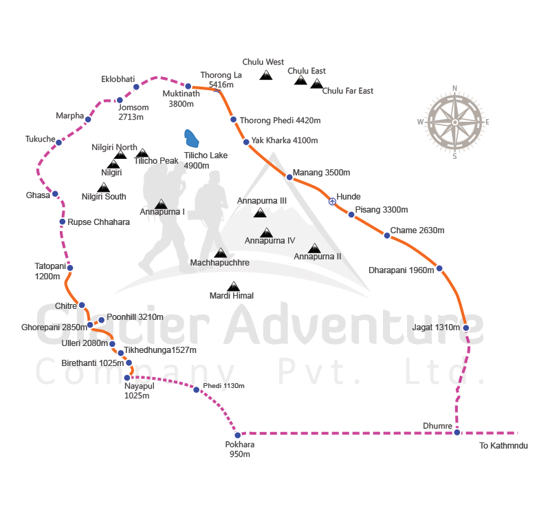 Annapurna Circuit Trekking map