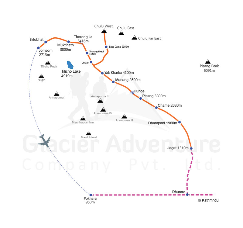 Chulu West Peak Climbing map