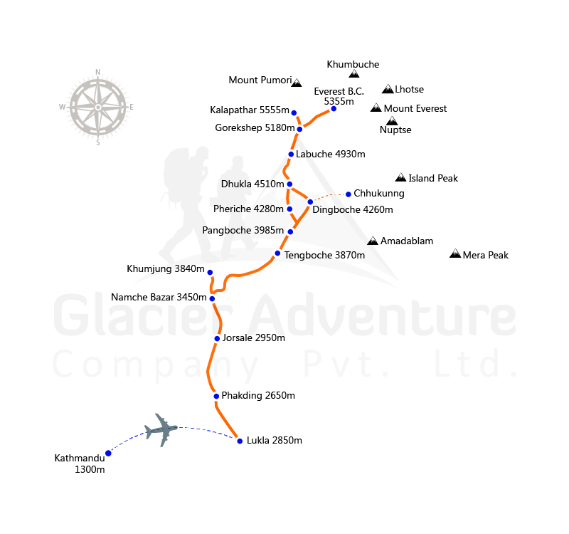 Everest Base Camp Trekking map