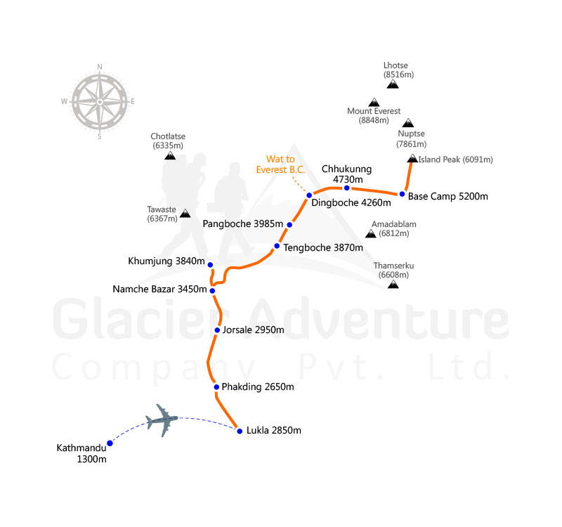 Island Peak Climbing map