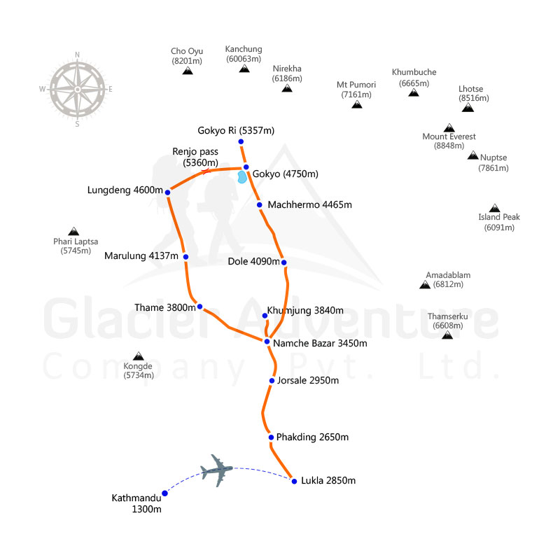 Renjo La Pass Trekking map