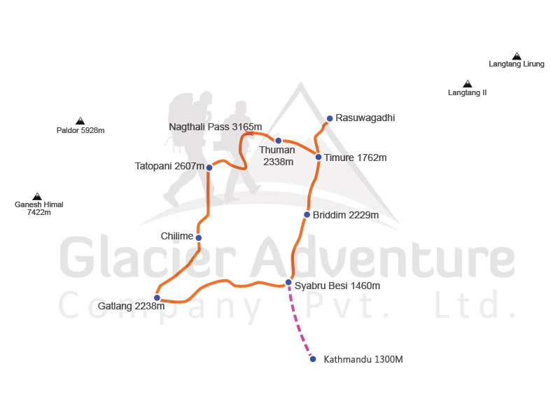 Tamang Heritage Trekking map