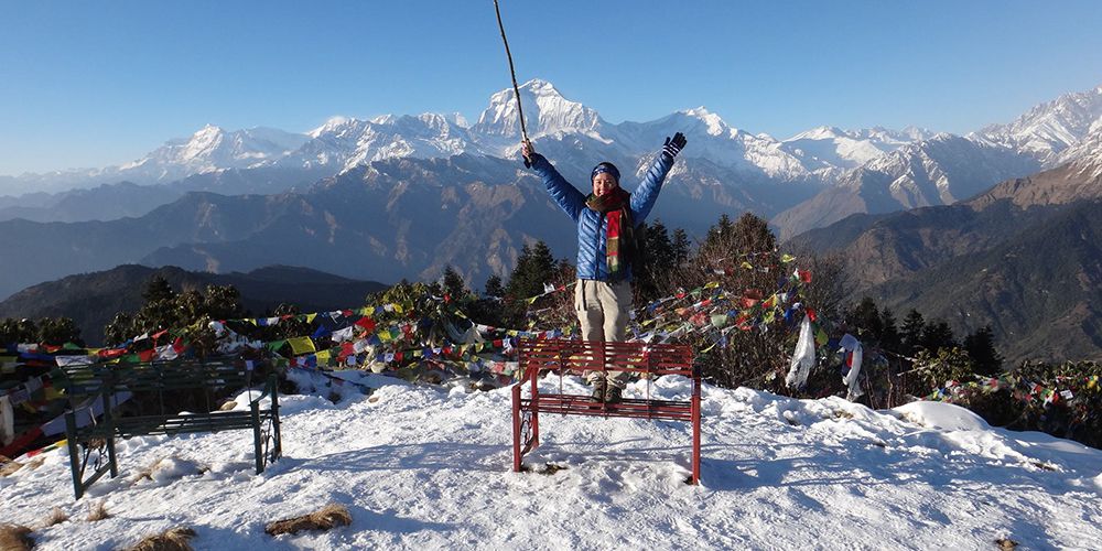 Adventure Girl with Dhaulagiri Mountain views!