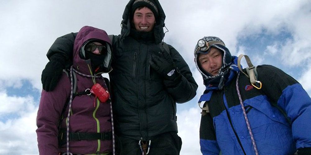 Climbing group on Island Peak!