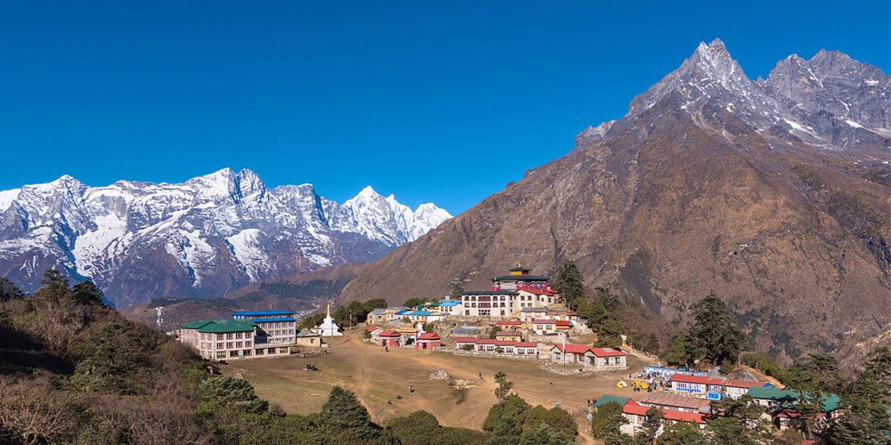 Beautiful Tengboche Village with Monastry and Khumbila Mountain!